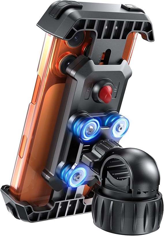LOXP Anti-Shake Motorcycle Phone Mount with 2026 Dual Vibration Dampener