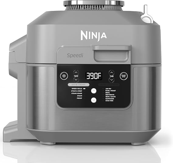 Ninja SF301 Speedi Rapid Cooker & Air Fryer, 6-Quart Capacity, 12-in-1 Functions to Steam, Bake, Roast, Sear, Saute, Slow Cook, Sous Vide & More, 15-Minute Speedi Meals All In One Pot, Sea Salt Gray