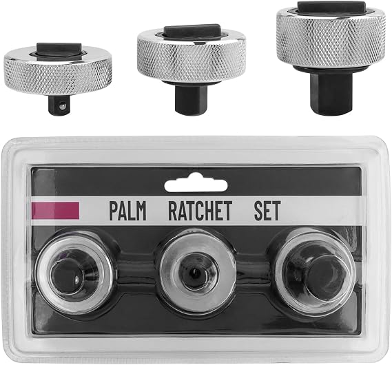 3 Packs Mini Ratchet Socket Wrench, Palm Drive Ratchet Set, Mini Thumb Lever Finger Ratchet Wrench Set 1/4 3/8 1/2 Drive