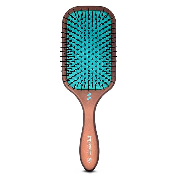 Spornette Ion Fusion Paddle Hair Brush, Ionic Nylon Bristles - For Detangling, Straightening & Smoothing, Medium to Long Hair - All Hair Types For Men, Women and Children