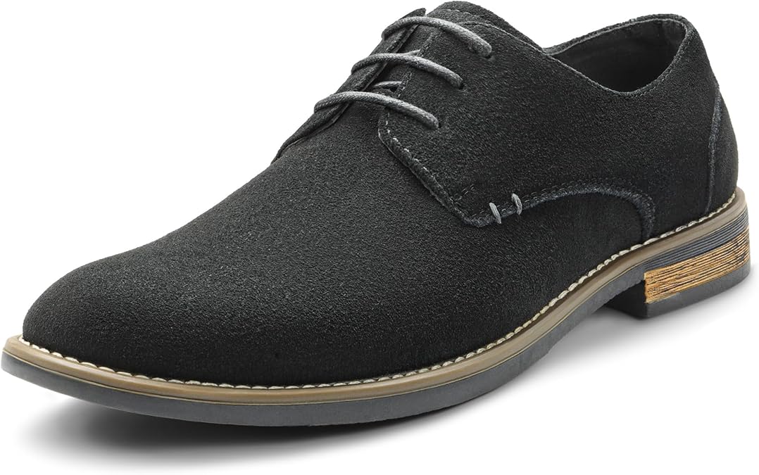 Bruno Marc Men's Urban Suede Lace Up Oxfords Shoes | Moisture-Absorbent Leather Lining, Wear-Resistant TPR Outsole, Handcrafted Wingtip Shoes for Business & Party Occasions