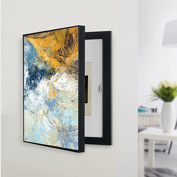 breaker box cover decorative, Hide Paintings Wall Decoration Cover Electric Meter Counter Modern Decorative Cover Electric Box Suitable for Living Room The Bedroom The Office The Office,White,C ( Colo