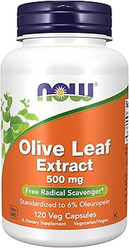 NOW Foods Supplements, Olive Leaf Extract 500 mg, Free Radical Scavenger*, 120 Veg Capsules
