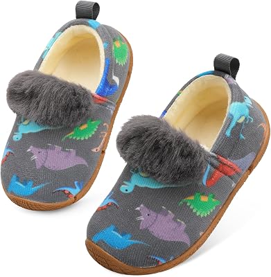 Centipede Demon Toddler Slippers for Boys Girls Fuzzy Toddlers House Shoes Warm Indoor Home Sock Shoes Cozy Winter Slipper Sneakers Fleece Rubber Sole Outdoor Walking Shoes 5-6 Toddler