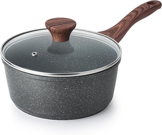 SENSARTE 2.0 Quarts Nonstick Saucepan with Lid, PFOA/PFOS Free