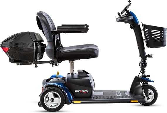 Pride Go Go Sport 3-Wheel Mobility Scooter + Accessory Kit, 325 lb Capacity