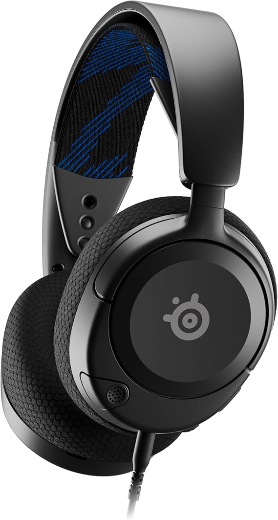 SteelSeries New Arctis Nova 1P Multi-System Gaming wired Headset Hi-Fi Drivers 360 Spatial Audio Comfort Design Durable LightweightNoise-Cancelling Mic PS5/PS4, PC, Xbox, Switch - Black