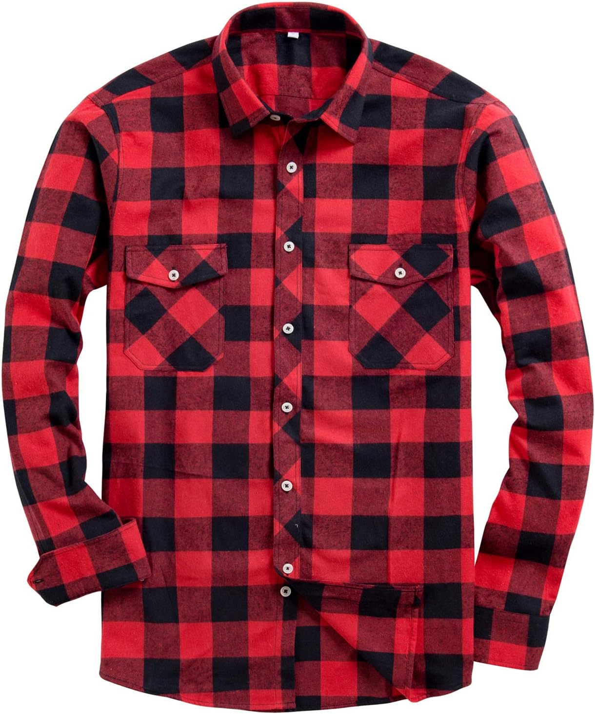 siliteelon Mens Checked Flannel Shirt Long Sleeve Cotton Work Shirt Warm Lumberjack Shirt Regular Fit Winter Checked Shirt with Chest Pocket