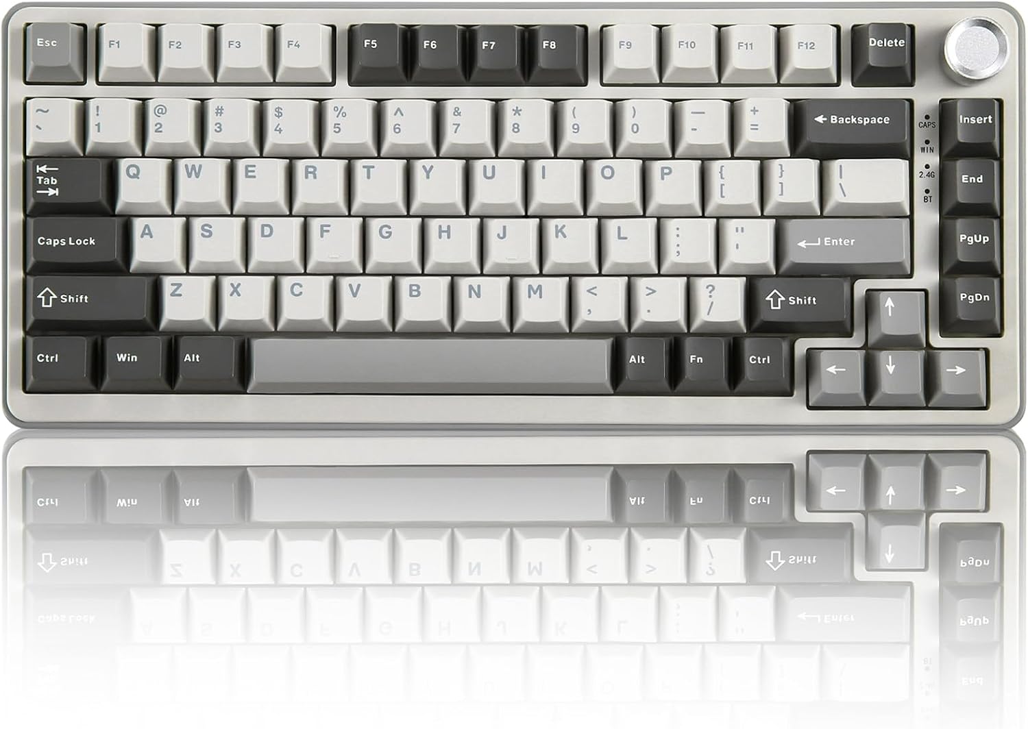 YUNZII B75 PRO 75% Gasket Gaming Keyboard, Wireless Mechanical Keyboard, BT2.4GWired Wireless Hot-Swapping, Custom Keyboard with RGB Knob for MacWin, Technical Standards Certified Gray, Cocoa