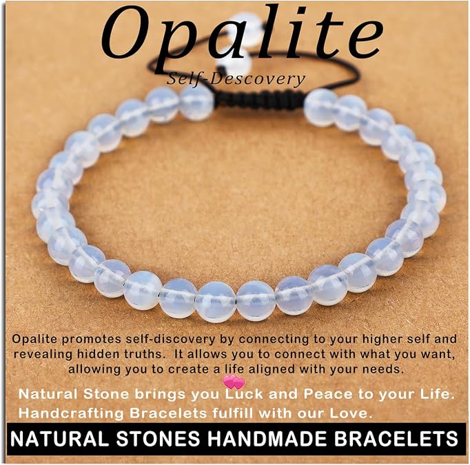 AD Beads Handcrafted Beaded Macrame Bracelet Stylish Customizable Jewelry for Men and Women Protection Healing Gemstone for Balance Wellness Positive