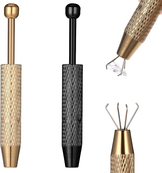 Piercing Ball Grabber Tool, 2 Pcs Stainless Steel Piercing Removal Tool 4 Prongs Diamond Claw Tweezers Piercing-Tools for Changing Jewelry, Pick up Tiny Objects Ic Chips Electronic Components