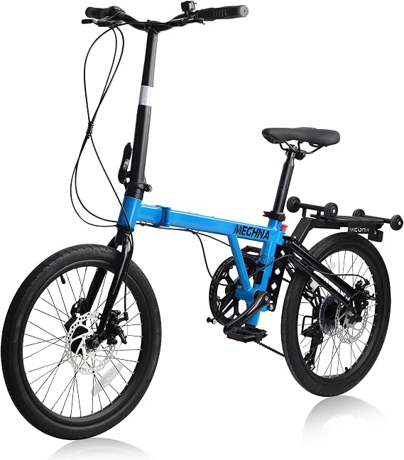 ZUKKA Folding Bike 20 Inch Foldable City Bike 7 Speed Transmission System & Dual Disc Brake High Carbon Steel Adult Bicycle for Commuting Traveling Exercising