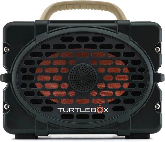 Turtlebox Original Gen 3 Outdoor Bluetooth Speaker, Waterproof, Green/Tan