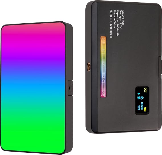 Foto4easy 140 RGB Video Light LED DSLR Camera Light for YouTube, TikTok, Vlog, CRI 95+, 2500K-9000K,Built-in 3000mAh Rechargeable