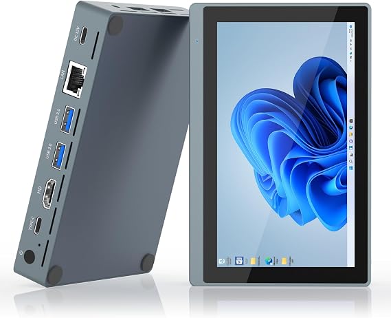 HIGOLEPC Mini PC Win 11 PRO, N5095 Mini Computer, 8GB DDR4 128GB EMMC Mini Desktop Computer with IPS Screen, WiFi 5.0, BT5.0, Gigabit Ethernet