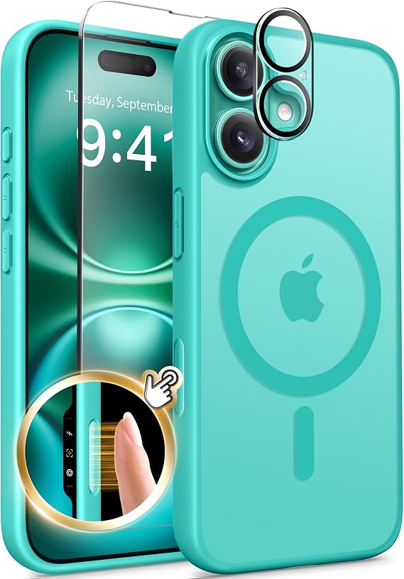 Magnetic for iPhone 16 Case with Screen Protector & Camera Cover