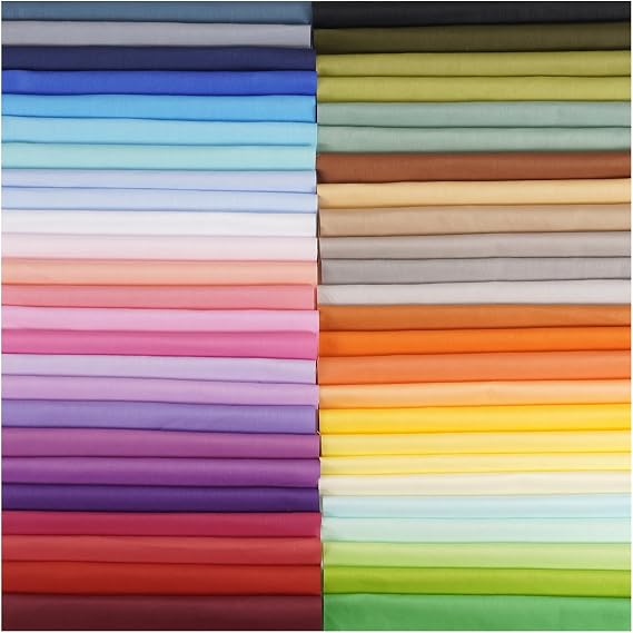 50pcs Multicolor Precut Fabric Squares 100% Cotton Fabric Bundles for DIY Quilting Sewing Patchwork Crafts (12 x 12 inches)