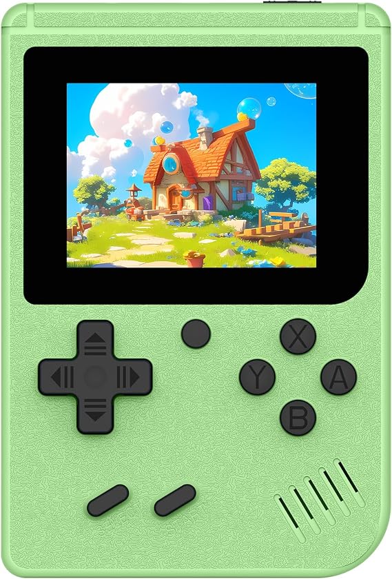 Retro Handheld Games Console Built-in 400 Video Games, Portable Handheld Emulator with 3.0 Inch Screen, Mini Travel Retro Gaming Consle (Green)