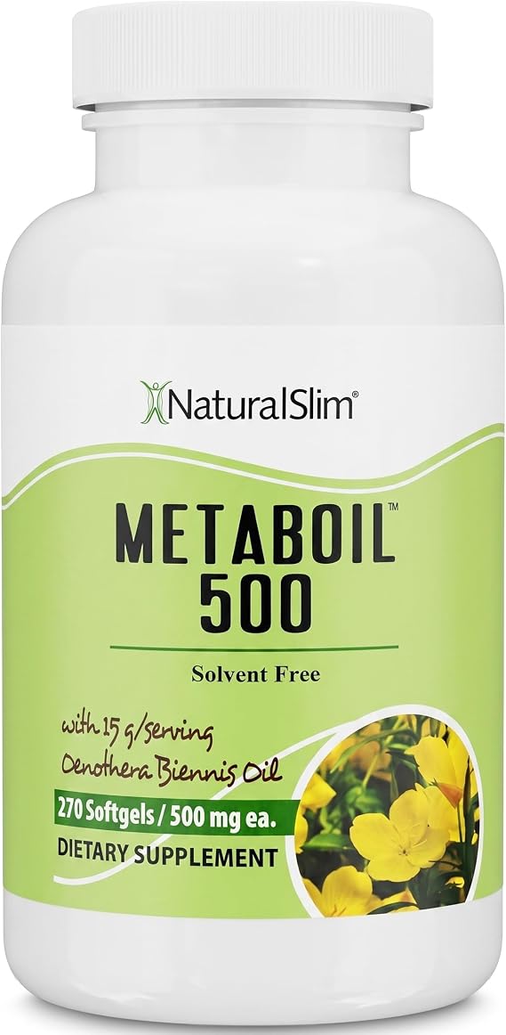 NaturalSlim Metaboil Evening Primrose Oil GLA Supplement, 1500mg, 270 Softgels
