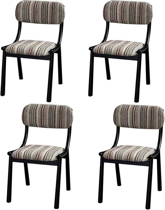 Armless Side Chairs Single Leisure Chair, Upholstered Boucle Dining Chairs, Vanity Chair with Curved Backrest and Solid Wood Legs, for Kitchen and Reception(Color3,4PCS)