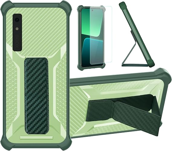 Aroepurt Case for Onyx Boox Palma Phone Case Stand Cover [with Tempered Glass Screen Protector] Hybrid Case [Folding Support Magnetic] [Frosted Anti-Fingerprint] Green