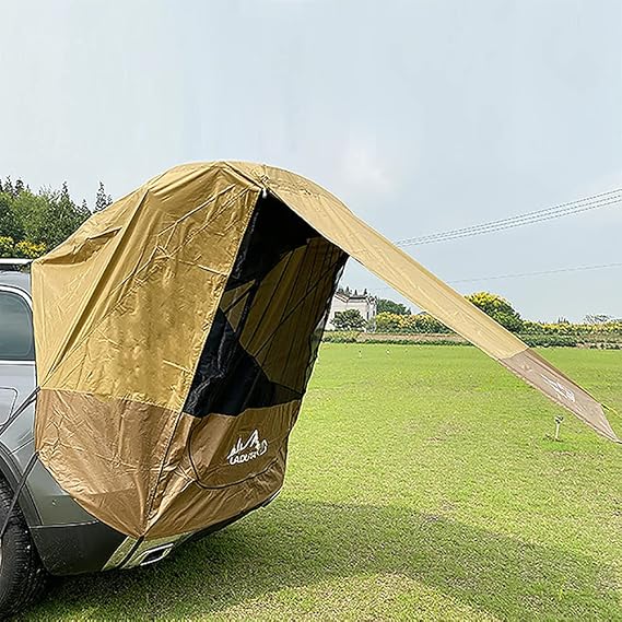 Universal SUV Camping Tent ,Portable MPV Camping Car Trunk Tent for Camping BBQ,Two-Way Zipper SUV Awning Shelter Rear Sunshade Canopy with Practical Screen Window ,Solid Ring