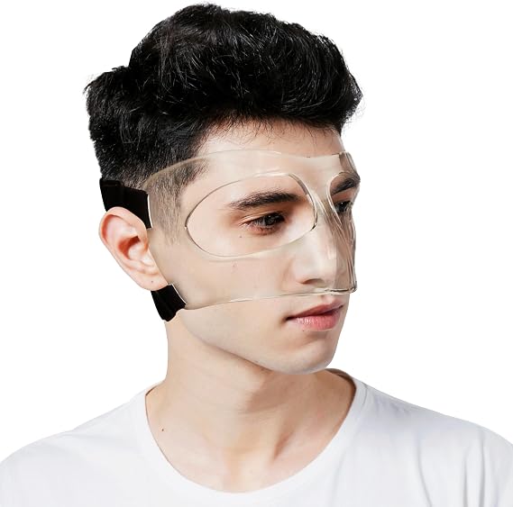 LifeHubz Nose Guard for Sports, Face Shield Masks for Broken Nose with Padding, Adjustable, Breathable, and Clear for Adults and Teenagers, Suitable for Basketball, Soccer, and Other Sports