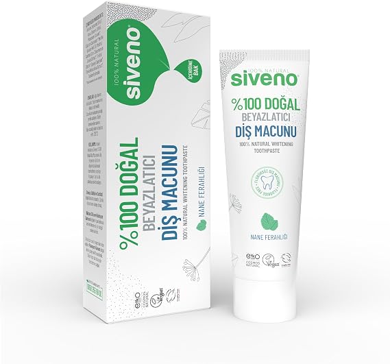 Siveno%100 Doğal Diş Macunu Beyazlatıcı Nane Ferahlığı Florürsüz 65 Gr