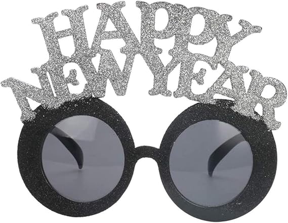 Soochat Happy New Year Eyeglasses New Year Sunglasses Photo Booth Props Eyeglasses for New Year's Eve Party Decors