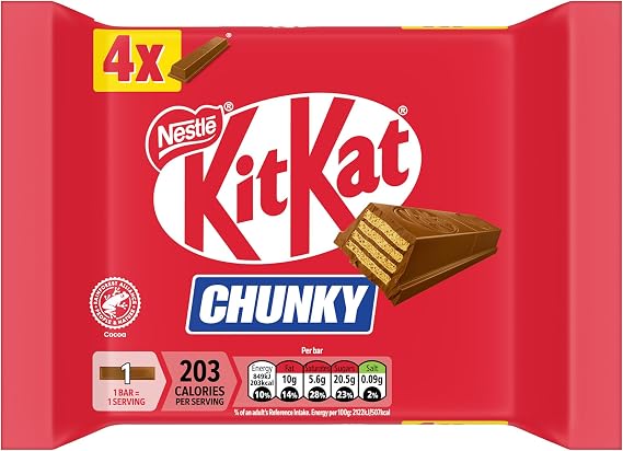 KitKat Chunky Milk Chocolate Bar Multipack - Crispy Wafer Biscuit, 4 x 40g | Pack of 1