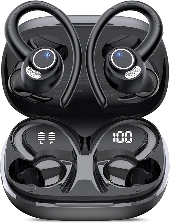 Wireless Earbuds, Bluetooth 5.4 Headphones Sport Over Ear Buds With ENC Mic