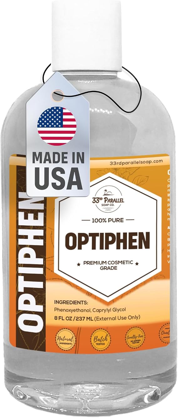 OPTIPHEN Natural Preservative (8 oz) Paraben-Free; Formaldehyde-Free; Water & Oil Soluble | Suitable for Soap Making, Lotions, Conditioners, Creams & More | Keeps Products Fresh & Safe | 8 Ounces