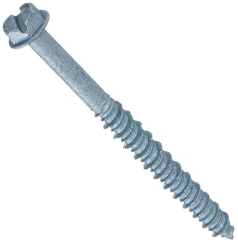 Wej-It Wej-Con Concrete Screws,1022 Heat Treated Carbon Steel, Blue R-Blocker Finish (1/4" x 2-1/4", Hex Head)