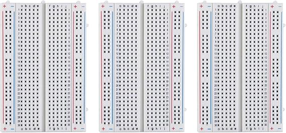 ELEGOO 3PCS 400 tie Points breadboard, 4 Power Rails for Jumper Wire