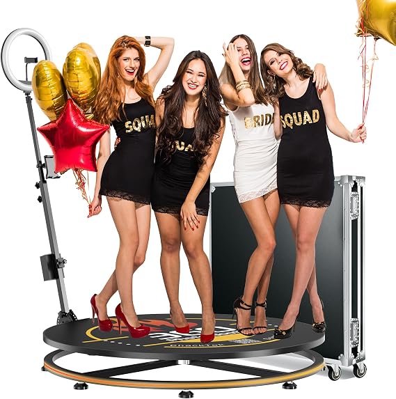 360 Photo Booth Machine with Flight Case,APP Remote Control Automatic Slow Motion 360 Spin Camera Booth for 4-6 People(40in)