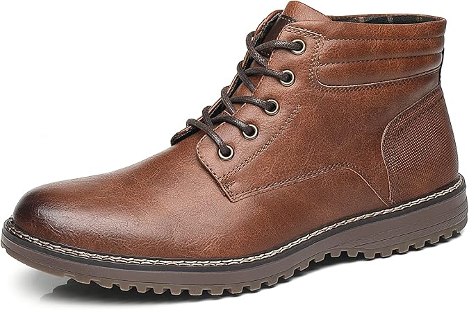 TOP STAKA Men's Boots, Leather Lace Up Winter Shoes for Work, Travel, Business, Casual Shoes