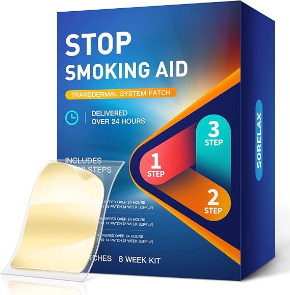 56 PatchesSmoking Aid Stop Smoking Patches Step 1 2 and 3 - 21mg 14mg 7mg | Easy and Effective Anti-Smoking Stickers - Best Product to Quit Smoking