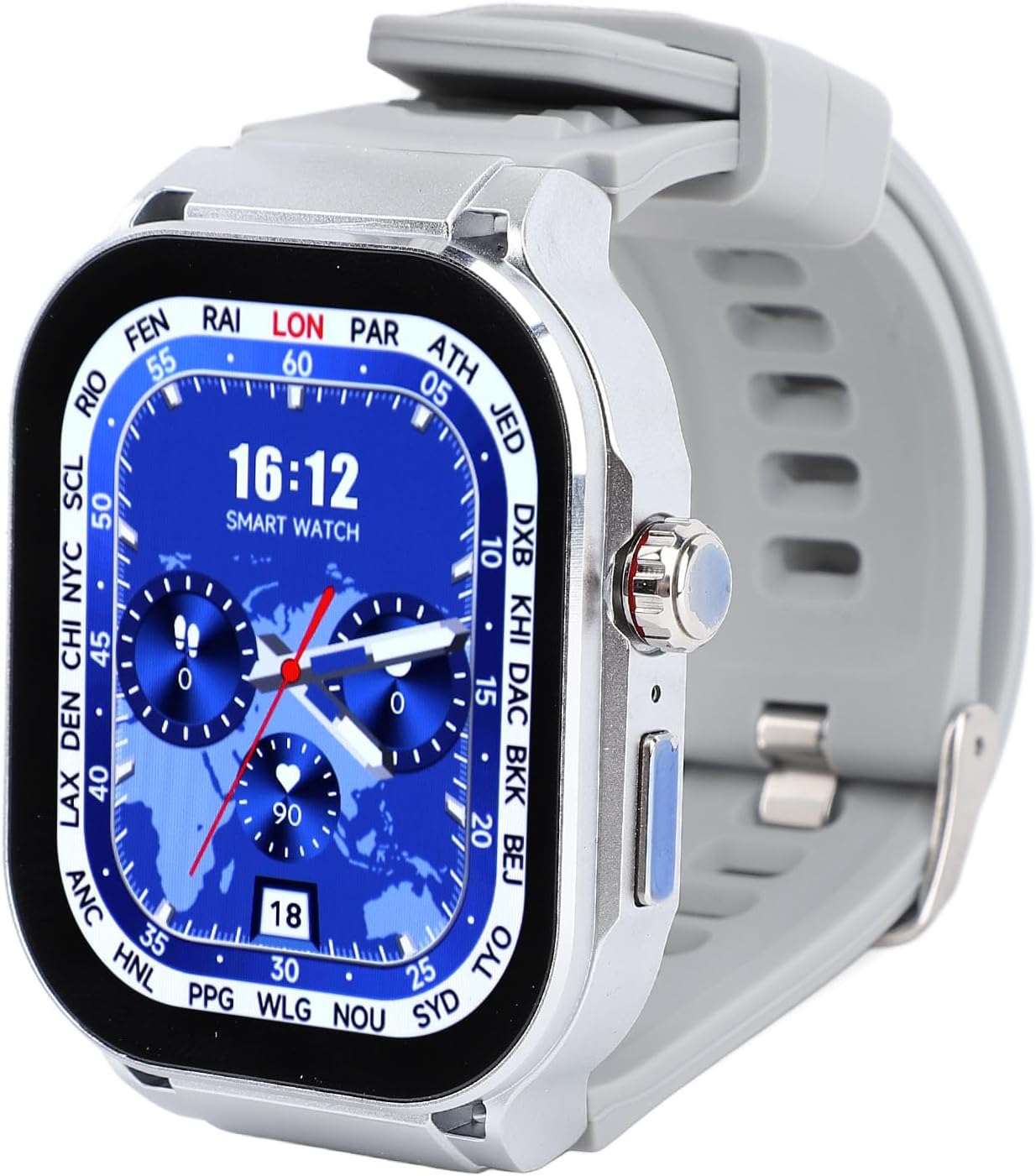 Smartwatch for Men Women, 2.06 Inch HD Screen Bluetooth Call, Incoming Call Reminder, Multiple Sports Tracker, Water Proof Drop Proof Smart Sport Watch, Black and Silver Black Silver