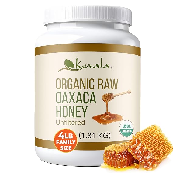 Kevala Organic Raw Oaxaca Honey - 4 lb, Nutritious Honey with no Pesticides