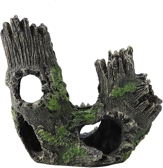Tyenaza Aquarium Driftwood Decoration, Driftwood Resin Crafts Ornament for Aquarium Decoration Fish Tank Wood with Holes & Aquarium Caves Fish Tank Wood Decor(ST-004B)