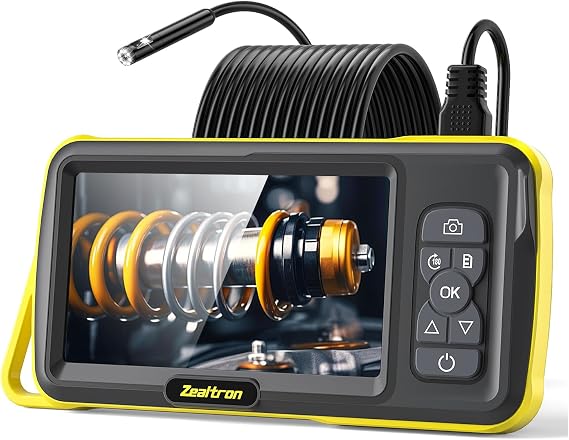 Dual Lens Endoscope Camera with Light Industrial Endoscope Inspection Camera 5.0 Inch IPS Borescope Channel Camera with 1920P Handheld IP67 Waterproof Snake Camera with 8 LED Lights 5 m