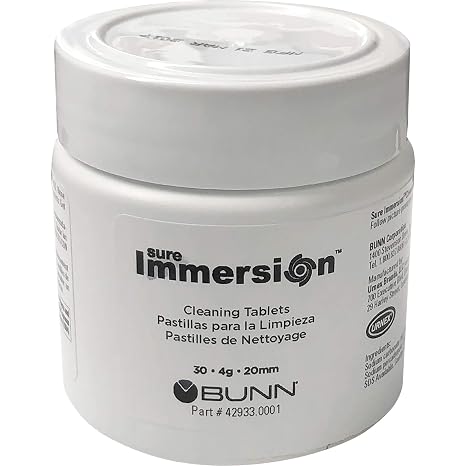 Bunn Tablet, Cleaning 1 Jar Sure Immersion