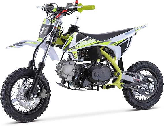 Trailmaster TM11 Dirt Bike 110cc Automatic Great Kids Bike, high Performance 110cc 4 Stroke 6 hp Engine, 24" inch seat 10 inch Rims (Multiple Color Options)