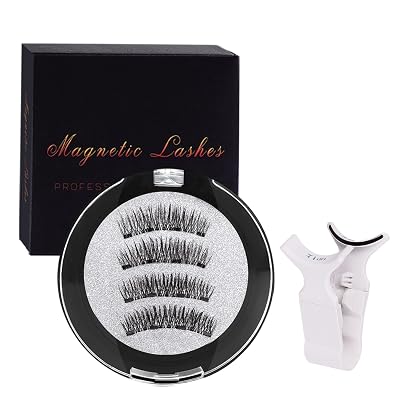 Generic False Eyelashes with Magnetic Suction Cups, Thick 3D Faux Lashes, No Glue Needed 24P-4 eyelash curler