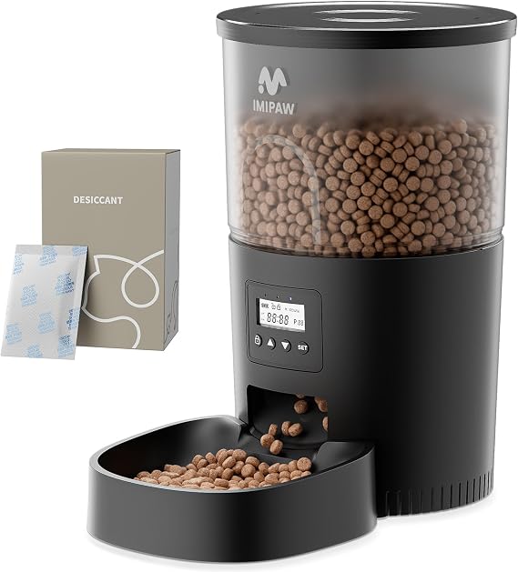 Automatic Cat Feeders and 6-Pack Pet Food Desiccant Bags
