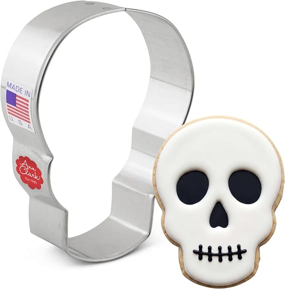 Ann Clark Sugar Skull Cookie Cutter, 3-1/2 Made in USA | Dia de los Muertos, Perfect Size and Shape, Americas Largest Cookie Cutter Maker, Food-Safe American Steel
