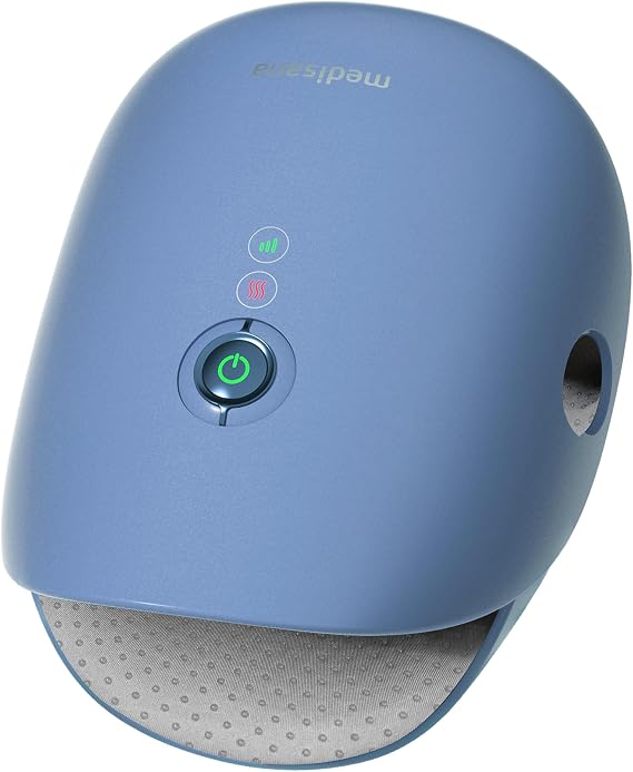 Medisana Hand Massager with Heat and Compression, Knuckle Stretching Massage, Memory Function, Cordless Hand Massager for Arthritis and Carpal Tunnel Relief, Mothers Day Gift for Mom Women