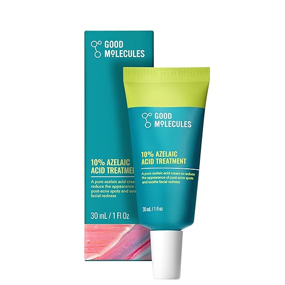 Good Molecules 10% Azelaic Acid Treatment for Face Blurs Facial Redness & Evens Skin Tone Brightens the Look of Dark Spots & Refines Texture Vegan & Fragrance-Free Skincare (30ml / 1.01 fl oz.)