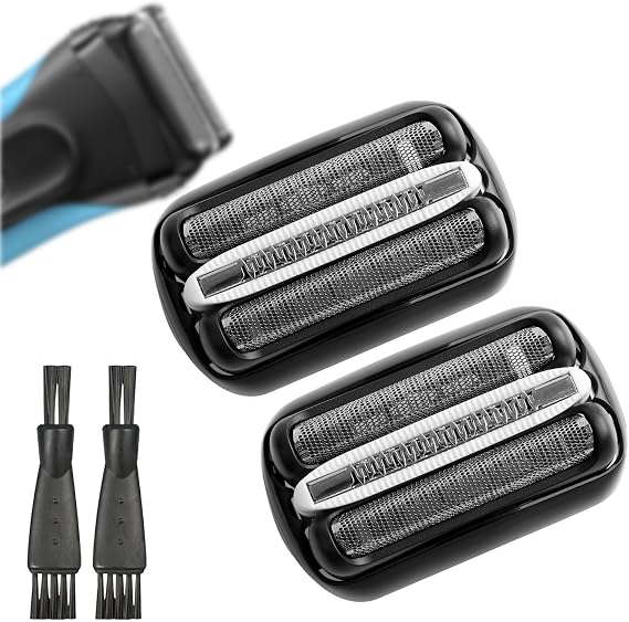 Razor Heads 2 Pack 32B Series 3 Replacement Head Compatible with Braun S3 Shaver, Wet and Dry Electric Shaver Foils for 3010s,3040s,3080s,310s,320S,330S,340S, 380S with Brush