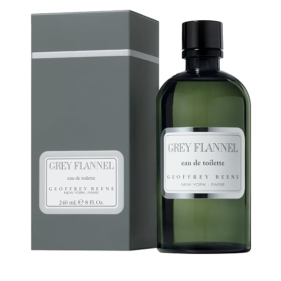 Geoffrey Beene Grey Flannel Eau de Toilette Splash for Men, 8 fl oz | Men's green woody eau de toilette splash. Cologne with notes of violet, lemon, bergamot, and oakmoss.